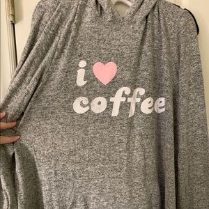 I 💗 coffee hooded plus size top